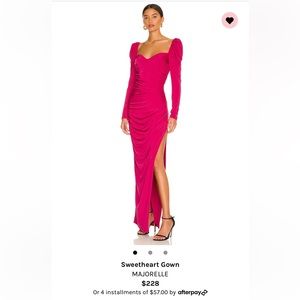 MAJORELLE Sweetheart Gown in Berry Red